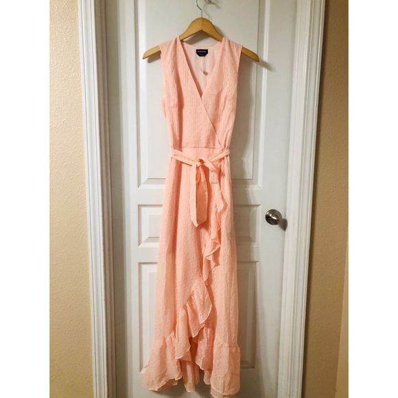 BEBE Ruffled Surplice Georgette Maxi Dress - Picture 2 of 6